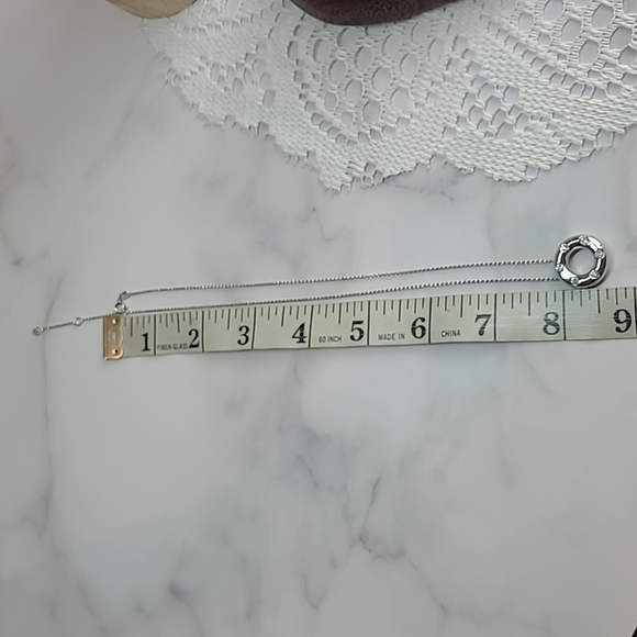 SILVER CIRCLE OF LIFE CZ PENDANT & CHAIN - Picture 5 of 8